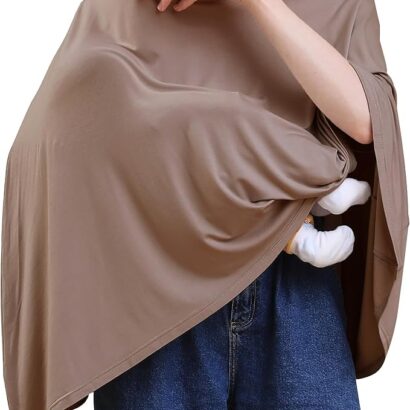 Seejoy Multi-use Nursing Cover for Breastfeeding 360 Full Coverage Nursing Poncho Rayon Soft & Breathable Breastfeeding Cover up, One Size