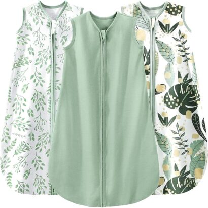 Yoofoss Baby Sleep Sack 18-24 Months Baby Wearable Blanket 100% Cotton 2-Way Zipper TOG 0.5 Toddler Sleeping Sack 3 Pack, Soft Lightweight Sleep Sacks for Babies (X-Large)